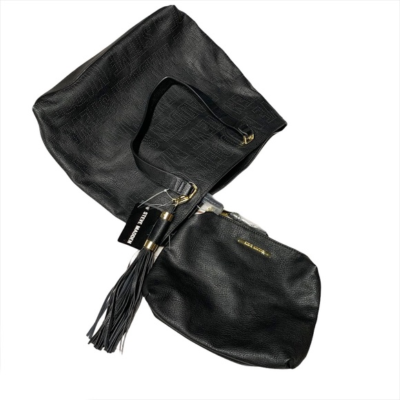 Steven Madden Black Bsaylor Logo Tassel Tote - Picture 4 of 6